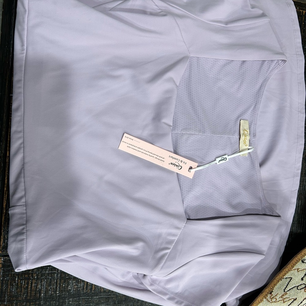 QINSEN Womens Square Neck Tennis Dress Short Sleeve Built in Shorts - Picture 7 of 7